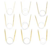 YXHZVON 9 Coppie Ferri da Maglia Circolari Bamboo 60cm, Ferri da Maglia a Doppia Punta, Set di Ferri da Maglia Circolari bambù per Principianti e Professionisti（2,5/3,5/4,5/5,5/6/7/8/9/10mm）