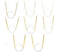 YXHZVON Ferri da Maglia Circolari in Bambù 60cm, 8 Pezzi Ferri da Maglia a Doppia Punta, Set di Ferri da Maglia Circolari bambù per Principianti e Professionisti（2/2,5/3/4/5/6/7/8 mm）