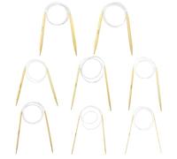 YXHZVON Ferri da Maglia Circolari in Bambù 80cm, 8 Pezzi Ferri da Maglia a Doppia Punta, Set di Ferri da Maglia Circolari bambù per Principianti e Professionisti（2/2,5/3/4/5/6/7/8 mm）