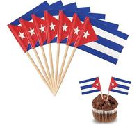 YXHZVON Mini Cuba Bandiera Stuzzicadenti, 200 Pezzi Bandiera Stuzzicadenti da Cocktail, Cocktail Stick Bandiere per Panini Frutta Festa Pub Decorazione di Eventi Reali