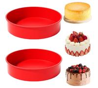YXHZVON Stampi rotondi in silicone da 25,4 cm, 2 stampi per torte in silicone, antiaderenti, a sgancio rapido, per torte, budini, pane, pasticceria