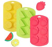 YXHZVON Stampo in Silicone a Forma di Frutta, 3 Pezzi Stampo Cioccolato, DIY Stampi in Silicone per Dolci, Torte, Gelatina, Sapone Artigianale