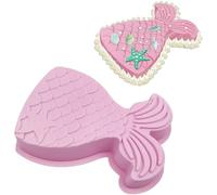YXHZVON Stampo per Torta in Silicone Sirena, 1 Pezzi Stampi con Forme Particolari Grande, Silicone a Forma di Coda di Sirena per Budino,Cioccolato,Mousse, Rosa