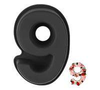 YXHZVON Stampo Torta Numero 9, Stampi con Forme Particolari in Silicone, Grande Stampo per 3D Torta, Stampi Numeri Grandi per Compleanno Matrimonio Feste(Nero)