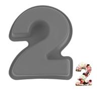 YXHZVON Stampo Torte Numeri Silicone, Stampo Numeri 2 Grigio, 25 cm Stampo Torta 3D per Compleanno e Anniversario