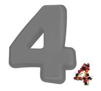 YXHZVON Stampo Torte Numeri Silicone, Stampo Numeri 4 Grigio, 25 cm Stampo Torta 3D per Compleanno e Anniversario