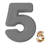 YXHZVON Stampo Torte Numeri Silicone, Stampo Numeri 5 Grigio, 25 cm Stampo Torta 3D per Compleanno e Anniversario