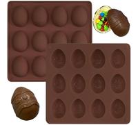 YXHZVON Stampo uova di Pasqua, 2 Pezzi Stampo in Silicone Pasquale, Stampi Cioccolatini di Silicone per Caramelle, Cioccolato, Biscotti, Gelatina