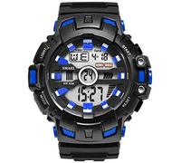 Yxian Casuale Uomo Sportivo Digitale Orologio Outdoor Militare Multifunzione Alpinismo Impermeabile Elettronico Orologi LED luminoso Allarme Calendario Ragazzo Orologio Decorare (blu)