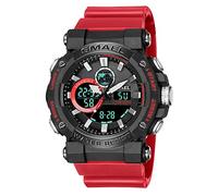 Yxian Ragazzo Ragazza Sportivo Digitale Orologio Outdoor Multifunzione Alpinismo Impermeabile Analogico Elettronico Orologi LED luminoso Doppio Tempo Uomo Orologio Decorare (rosso)