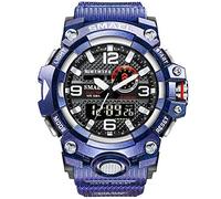 Yxian Uomo Outdoor Tattica Sportivo Elettronico Orologio Digitale Militare Multifunzione Impermeabile Analogico Orologi LED luminoso Doppio Tempo Allarme Ragazzo Orologio Decorare (Viola colorata)