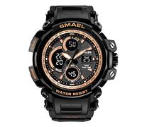 Yxian Uomo Sportivo Orologio Digitale Militare Tattica Multifunzione Alpinismo Impermeabile Analogico Elettronico Orologi LED luminoso Doppio Tempo Ragazzo Orologio Decorare (Oro nero)