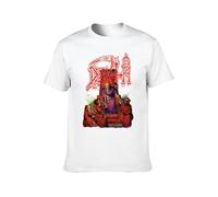 YXIAOJ Death Scream Bloody Gore with Back Mens Tshirt Black Round Neck Short Sleeves Size S