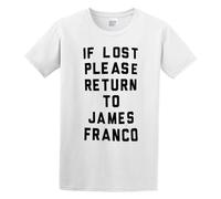 YXIAOJ If Lost Please Return To James Franco Mens Tshirt Black Round Neck Short Sleeves Size 3XL