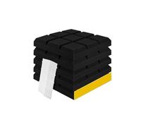 YXINAER Pannelli in Schiuma Acustica 6/12/24 PCS Acoustic Foam Panels Home Studio Room Doors Self-Adhesive Wall Panels Soundproof Foam Padding Decoration(Black,24 PCS_Medium Density)