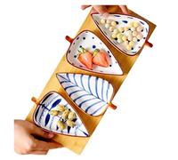 YXINAER Porta Frutta da Tavolo Creative Leaf Shaped Seasoning Bowl Ceramic Multi-purpose Small Plates Appetizers Snack Dish Kitchen Sauce Sushi Cake Tray
