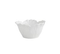 YXINAER Porta Frutta da Tavolo Flower Ceramic Bowl Pure White Creative Cabbage Relief Tableware Fruit and Vegetable Salad(4.5 inch-bowl)