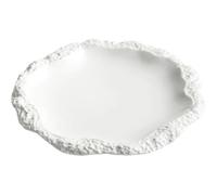 YXINAER Porta Frutta da Tavolo Skirt Plate Vegetable Household Ceramic Flat Shallow Hotel Tableware(8 inches)