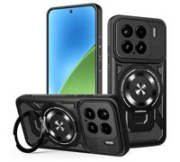 YXINDAFU Cover per Xiaomi 15,con 360° Magnetico girevole Metallo supporto Militare antiurto TPU Silicone e PC antigraffio Protezione Custodia per Xiaomi 15 5G,Nero