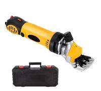 YXINHONGYUE Tosatrice portatile per cavalli Include scatola di immagazzinaggio e spazzola di carbone Spaziatura regolabile Tosatrice per peli di bestiame Diametro 76 mm per pecore e alpaca,Giallo,220V