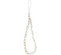 Yxinjy 1 cordino per telefono cellulare, catena in metallo con perline e perline, cordino da polso, decorazione anti-smarrimento, portachiavi per auto, portachiavi con perle