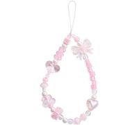 Yxinjy Cinturino a catena per cellulare carino fiocco testa cuore stella fiore cuore perline custodia per telefono con perline cordino da polso rosa anti-smarrimento braccialetto portachiavi per donne