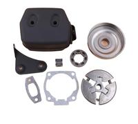 YXIUEYINGE Kit Guarnizione Corona pignone Tamburo Frizione 3/8" silenziatore di Scarico Adatto for HUS 51, 55, 55 for motoseghe a Gas Rancher Ricambi