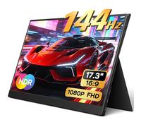 Yxk Schermo portatile da 17,3" 1080p 144 Hz IPS HDR | Display da viaggio per PC/Mac/telefono/console/computer portatile | Custodia intelligente e altoparlanti
