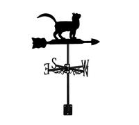 YXKJHH Banderuola segnavento in Metallo per Giardino, Cortile, Tetto, Fattoria, banderuola Decorativa con Ornamento a Forma di Gatto Nero, Strumento di misurazione, Facile da Usare, Cat~F