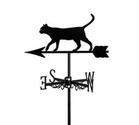 YXKJHH Banderuola segnavento in Metallo per Giardino, Cortile, Tetto, Fattoria, banderuola Decorativa con Ornamento a Forma di Gatto Nero, Strumento di misurazione, Facile da Usare, Cat~E