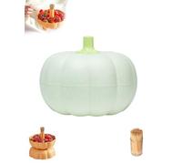 YXKNB Pumpkin Snack Tray for Halloween - Detachable Plastic Pumpkin Snack Bowl With toothpick, Reusable Candy Holder, PumpkinSnack Holder for Treats & Decor (Small-green)