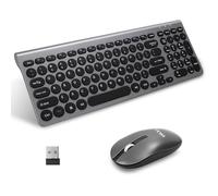 YXLILI Set di tastiera e mouse wireless con tastiera e mouse senza fili, ergonomica, a basso profilo, silenziosa e mouse ottici wireless per computer, laptop, Windows, desktop, PC, Mac