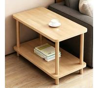 YXLLGS Tavolino in Legno Massello, Due Livelli Aperti, Gambe Rotonde Resistenti, Facile da Assemblare, Compatto per Soggiorno e Camera da Letto(Natural,80x40x55cm/31x15x21in)