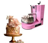 YXLMWZRY4-12" Automatic Cake Butter Spreader, 60-320 RPM, with Graduated Scraper, for Commercial and Home Use(Pink)