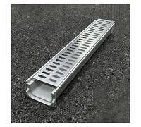 YXLYFDLY Systems di Drenaggio A Trincea A Forma di U, Canale di Drenaggio per Bagni E Scarico A Pavimento con Griglia in Acciaio Inossidabile, Grande capacità di Carico(60x10x4cm/23.6x3.9x1.6in)
