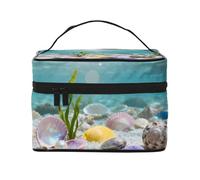 YXLymxDAMAI Beauty case da viaggio con margherite e fiori nelle rocce, alla moda, con grande capacità, per viaggi, palestra e campeggio, Conchiglie colorate di perle, Taglia unica