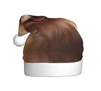 YXLymxDAMAI Cappello di Natale per adulti con simpatico cagnolino, unisex, classico cappello da Babbo Natale per festa di Capodanno, rosso