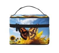 YXLymxDAMAI Trousse da viaggio con macchie colorate, alla moda, con grande capacità, per viaggi, palestra e campeggio, Farfalle sui fiori, Taglia unica