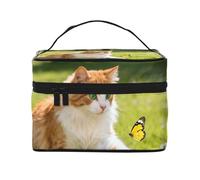YXLymxDAMAI Trousse da viaggio con pastelli colorati, alla moda, con grande capacità, per viaggi, palestra e campeggio, Gatto E Farfalle, Taglia unica