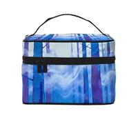 YXLymxDAMAI Trousse da viaggio con pastelli colorati, alla moda, con grande capacità, per viaggi, palestra e campeggio, Foresta dai toni blu, Taglia unica