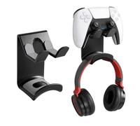 Yxmohala Supporto da parete per controller per PS4/PS5/Xbox/Switch, supporto autoadesivo da parete per controller e cuffie, 2 pezzi, nero