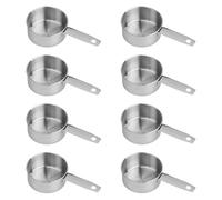 YXQ Cucchiaio da 1/2 tazza, 8 pezzi, 125 ml, in acciaio inox, misurini da 113,4 g, utensili da cucina per caffè, cottura, color argento