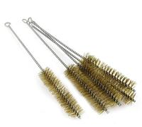 YXQ - Spazzola per tubi, in filo di ottone, 32 cm x 30 mm, con manico lungo, 6 pezzi