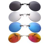 YXRRVING Clip On Sunglasses, Sunglasses Clip,Sunglasses Attachment Clip On Sunglasses, Polarized Flip up Driving Glasses, Polarized Clip-on Lenses for Prescription Glasses UV Protection, grigio