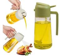 YXRRVING Spruzzatore e dispenser per olio in vetro 2 in 1, 470 ml, dispenser per olio e aceto, dispenser per olio d'oliva con ugello premium, bottiglia spray per cucina, friggitrice ad aria e barbecue