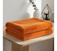 YXRS Coperta in Cotone Morbida 200 x 240 cm Calda e Morbida Coperta in Microfibra Ottima per Inverno per Divano e Grande Letto Matrimoniale, Arancione