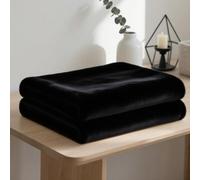 YXRS Coperta in Cotone Morbida 200 x 240 cm Calda e Morbida Coperta in Microfibra Ottima per Inverno per Divano e Grande Letto Matrimoniale, Nero