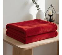 YXRS Coperta Leggera Matrimoniale 200 x 240 cm Grande Calda Morbida Copriletto Multiuso per Divano Ottima per Inverno per Divano, Letto, Viaggi, Rosso