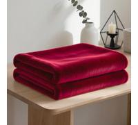YXRS Coperta Leggera Matrimoniale 200 x 240 cm Grande Calda Morbida Copriletto Multiuso per Divano Ottima per Inverno per Divano, Letto, Viaggi, Weinrot
