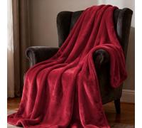 YXRS Coperta Pile Matrimoniale 50 x 200 cm Calda e Morbida Coperta in Microfibra per Tutte Le Stagioni per Letto/Divano/Sedia e Divano, Weinrot